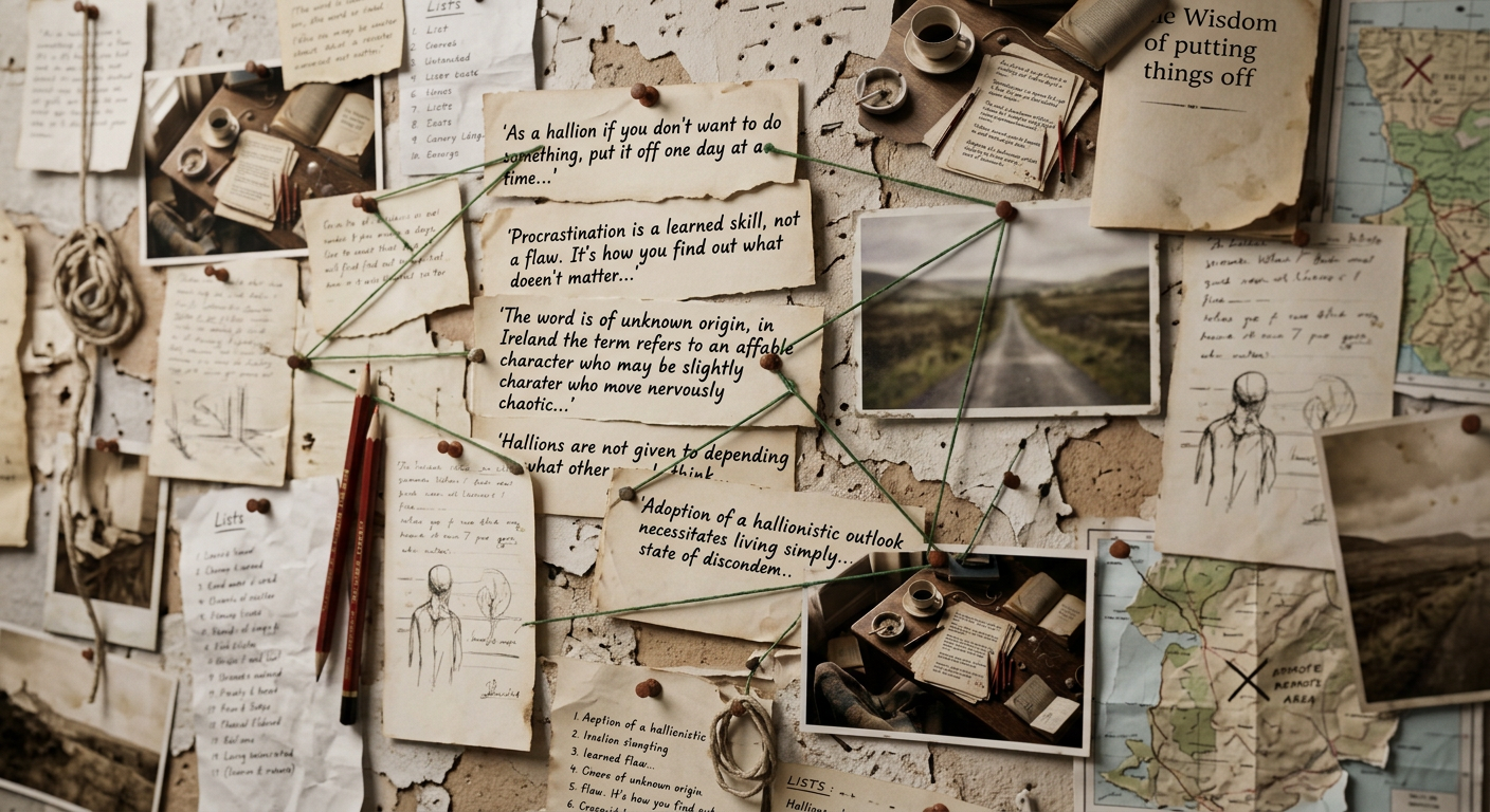 The wall — fragments, threads, photographs, the mind externalised